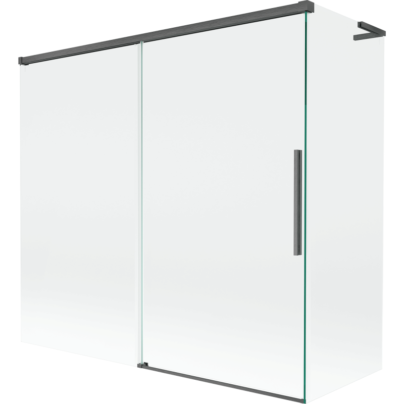 Mexen Rox L bath screen 2-panel sliding 170 + 80 x 150 cm, transparent, gun gray brushed - 8C9L-170-080-66-00