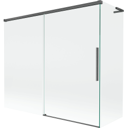 Mexen Rox L 2-panel sliding bath screen 180 + 90 x 150 cm, transparent, brushed gun gray - 8C9L-180-090-66-00