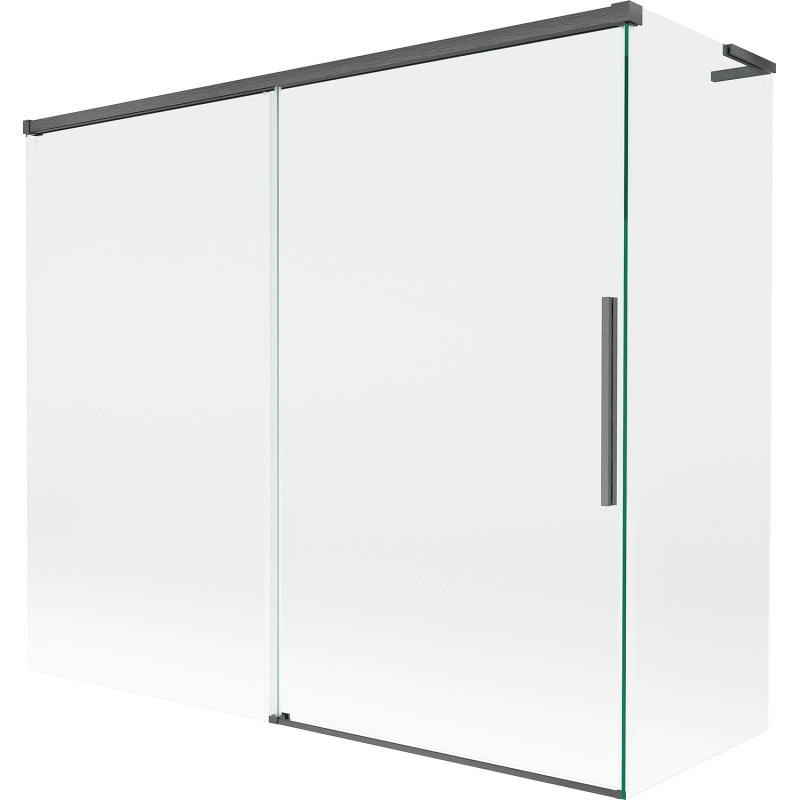 Mexen Rox L 2-panel sliding bath screen 180 + 90 x 150 cm, transparent, brushed gun gray - 8C9L-180-090-66-00