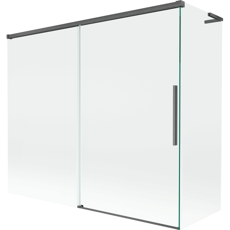 Mexen Rox L 2-wing sliding bath screen 180 + 90 x 150 cm, transparent, brushed gun gray - 8C9L-180-090-66-00