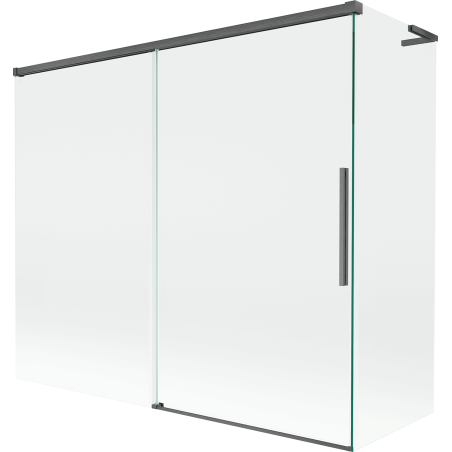 Mexen Rox L 2-panel sliding bath screen 180 + 90 x 150 cm, transparent, brushed gun gray - 8C9L-180-090-66-00