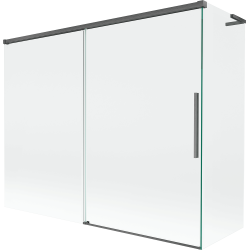 Mexen Rox L 2-wing sliding bathtub screen 190 + 90 x 150 cm, transparent, gun gray brushed - 8C9L-190-090-66-00