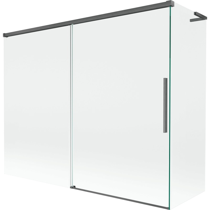 Mexen Rox L 2-wing sliding bathtub screen 190 + 90 x 150 cm, transparent, gun gray brushed - 8C9L-190-090-66-00