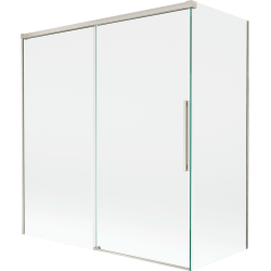 Mexen Rox 2-panel sliding bathtub screen 150 + 70 x 150 cm, transparent, brushed nickel - 8C9-150-070-97-00