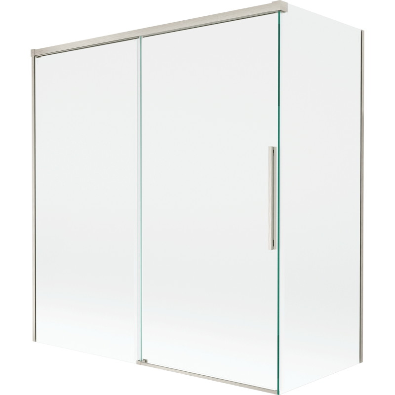 Mexen Rox 2-panel sliding bathtub screen 150 + 70 x 150 cm, transparent, brushed nickel - 8C9-150-070-97-00