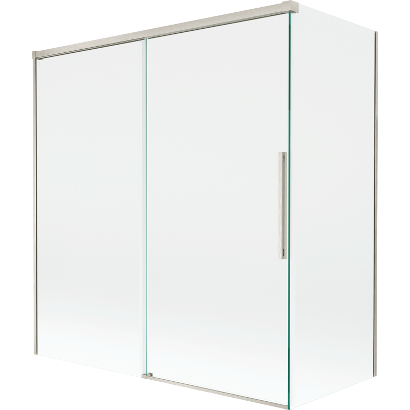 Mexen Rox 2-wing sliding shower screen 150 + 70 x 150 cm, transparent, brushed nickel - 8C9-150-070-97-00