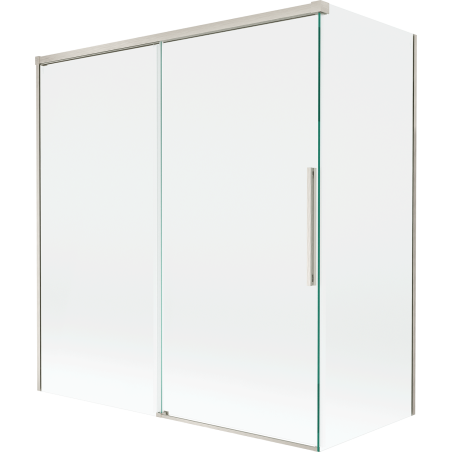 Mexen Rox 2-panel sliding shower screen 150 + 70 x 150 cm, transparent, brushed nickel - 8C9-150-070-97-00