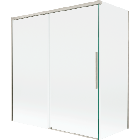Mexen Rox 2-wing sliding shower screen 150 + 70 x 150 cm, transparent, brushed nickel - 8C9-150-070-97-00