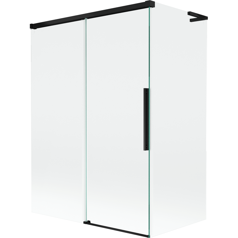 Mexen Rox L 2-wing sliding bath screen 120 + 70 x 150 cm, transparent, black - 8C9L-120-070-70-00