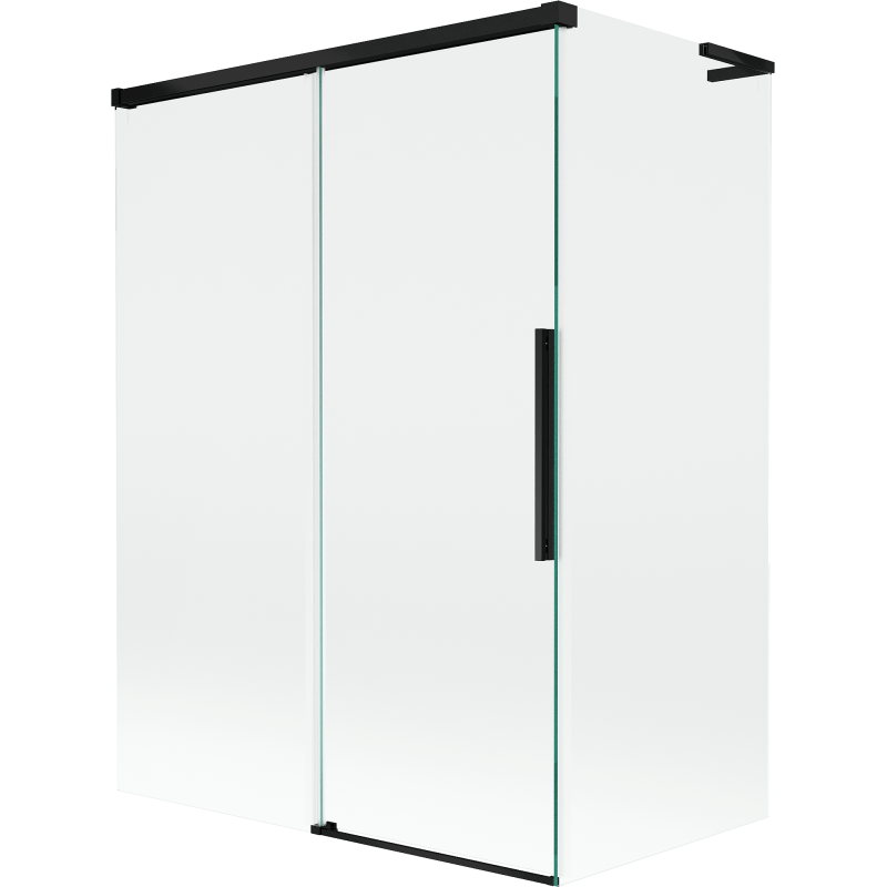 Mexen Rox L 2-wing sliding bathtub screen 120 + 70 x 150 cm, transparent, black - 8C9L-120-070-70-00