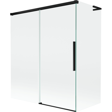 Mexen Rox L Bathtub Screen 2-Panel Sliding 140 + 70 x 150 cm, Transparent, Black - 8C9L-140-070-70-00