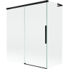 Mexen Rox L Bathtub Screen 2-Panel Sliding 140 + 70 x 150 cm, Transparent, Black - 8C9L-140-070-70-00