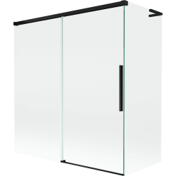 Mexen Rox L 2-panel bath screen, sliding 150 + 70 x 150 cm, transparent, black - 8C9L-150-070-70-00