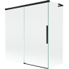 Mexen Rox L 2-wing sliding bath screen 150 + 70 x 150 cm, transparent, black - 8C9L-150-070-70-00