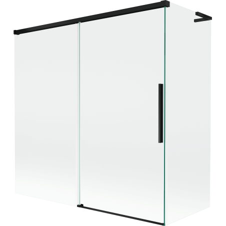 Mexen Rox L 2-wing sliding bath screen 160 + 70 x 150 cm, transparent, black - 8C9L-160-070-70-00