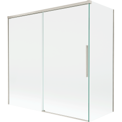 Mexen Rox sliding 2-wing bath screen 160 + 70 x 150 cm, transparent, brushed nickel - 8C9-160-070-97-00