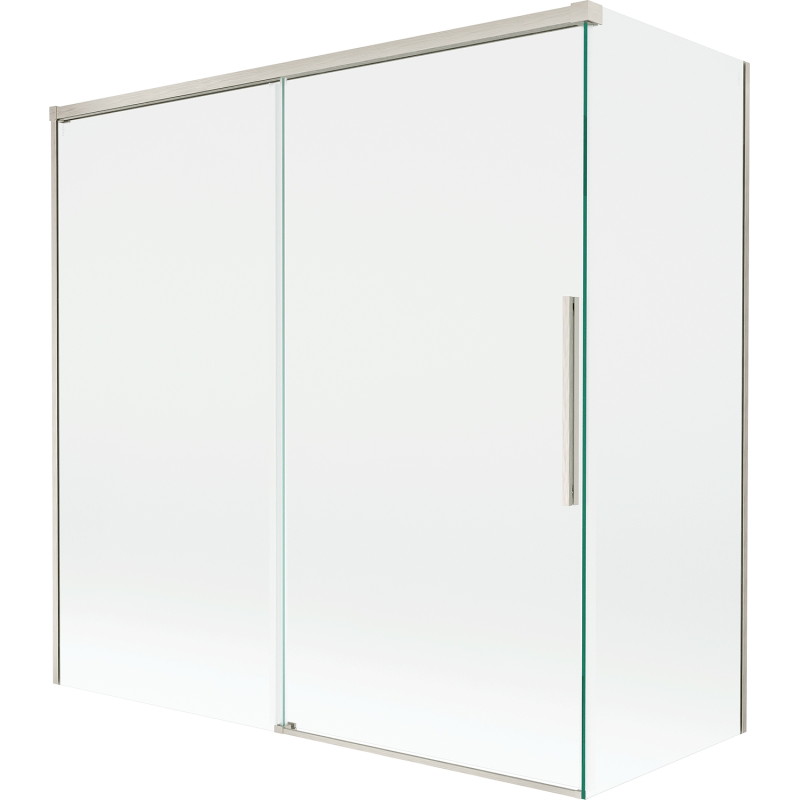Mexen Rox 2-Wing Sliding Bathtub Screen 160 + 70 x 150 cm, Transparent, Brushed Nickel - 8C9-160-070-97-00