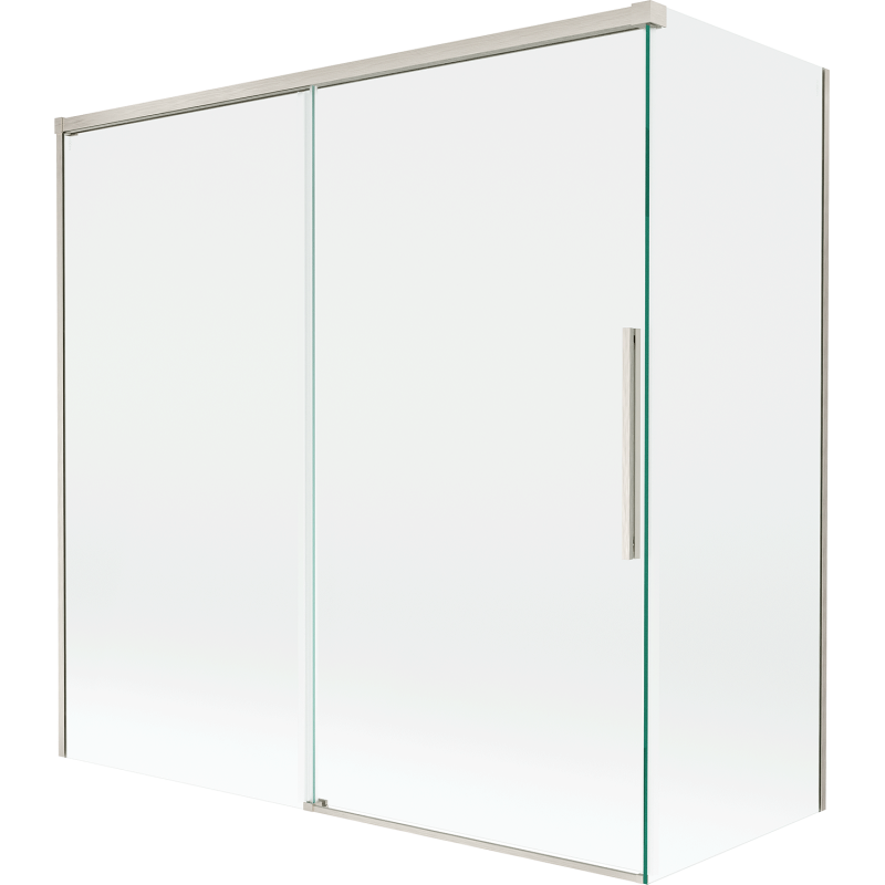 Mexen Rox sliding 2-wing bath screen 160 + 70 x 150 cm, transparent, brushed nickel - 8C9-160-070-97-00