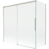Mexen Rox 2-Wing Sliding Bathtub Screen 160 + 70 x 150 cm, Transparent, Brushed Nickel - 8C9-160-070-97-00