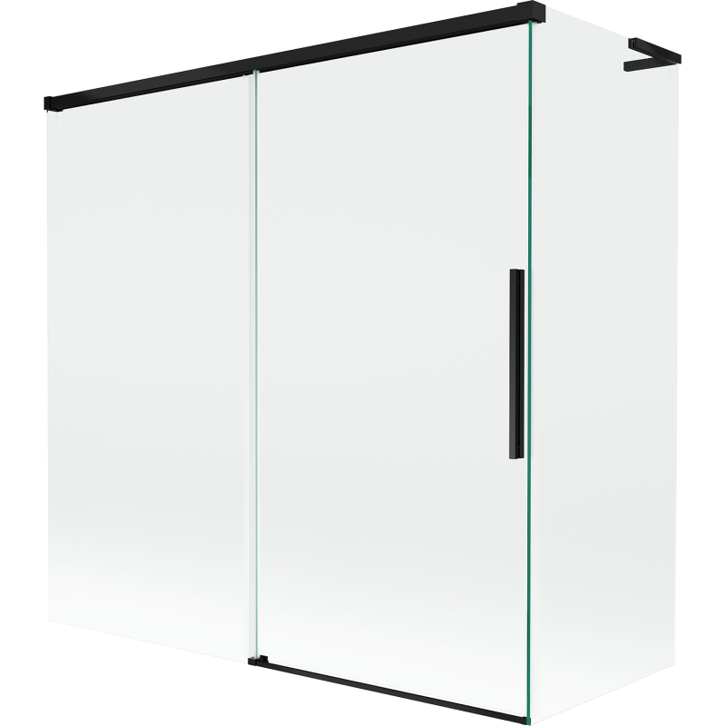 Mexen Rox L 2-panel sliding bath screen 160 + 75 x 150 cm, transparent, black - 8C9L-160-075-70-00