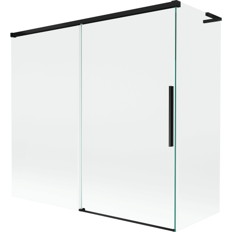 Mexen Rox L 2-part sliding bath screen 170 + 75 x 150 cm, transparent, black - 8C9L-170-075-70-00