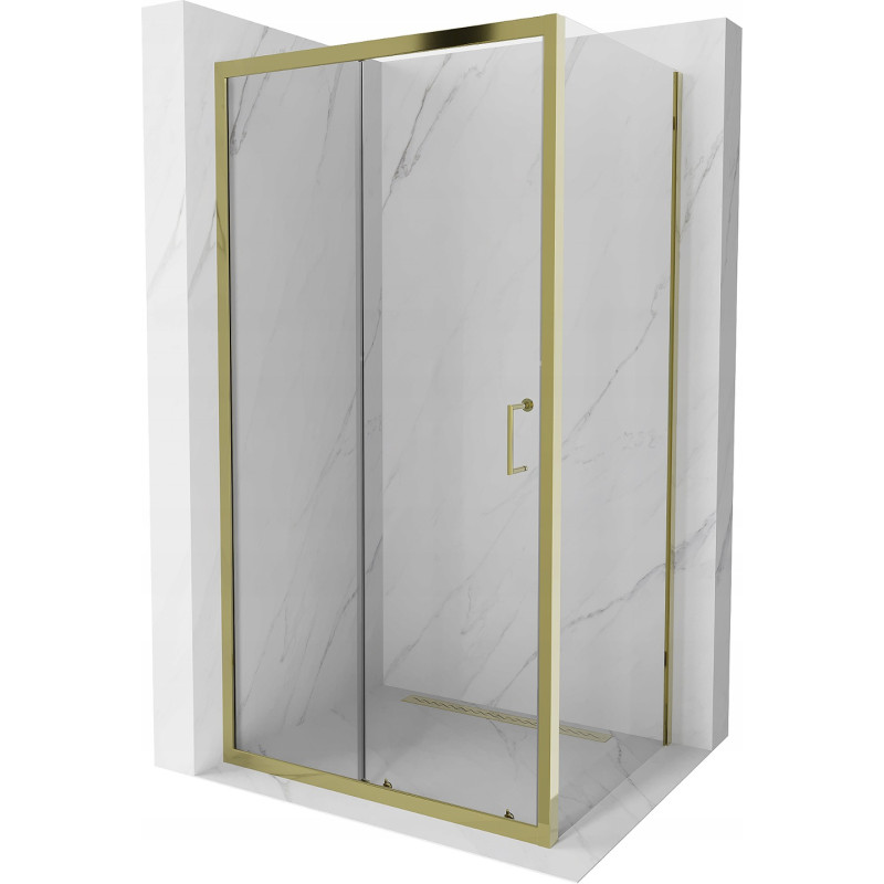 Mexen Apia extendable shower cubicle 110 x 80 cm, Transparent, Gold - 840-110-080-50-00