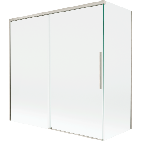Mexen Rox 2-wing recessed bathtub screen 160 + 75 x 150 cm, transparent, brushed nickel - 8C9-160-075-97-00