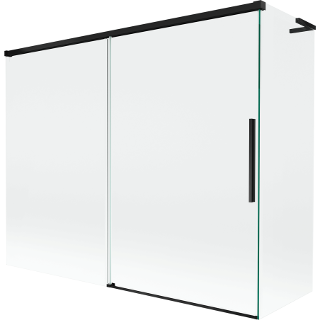 Mexen Rox L 2-Panel Sliding Bathtub Screen 190 + 80 x 150 cm, Transparent, Black - 8C9L-190-080-70-00