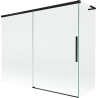 Mexen Rox L 2-Panel Sliding Bathtub Screen 190 + 80 x 150 cm, Transparent, Black - 8C9L-190-080-70-00