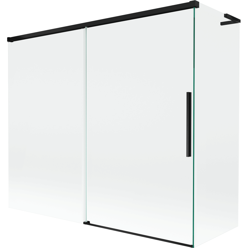 Mexen Rox L 2-panel sliding bath screen 180 + 90 x 150 cm, transparent, black - 8C9L-180-090-70-00