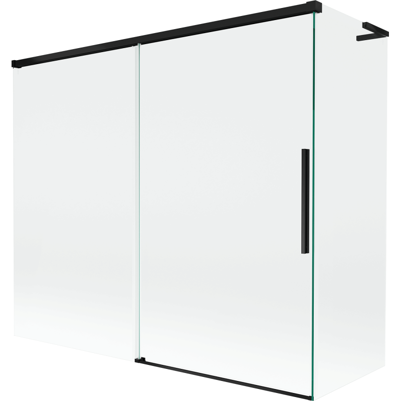 Mexen Rox L 2-panel sliding bathtub screen 180 + 90 x 150 cm, transparent, black - 8C9L-180-090-70-00