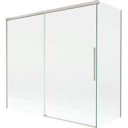Mexen Rox 2-panel sliding bathtub screen 160 + 80 x 150 cm, transparent, brushed nickel - 8C9-160-080-97-00