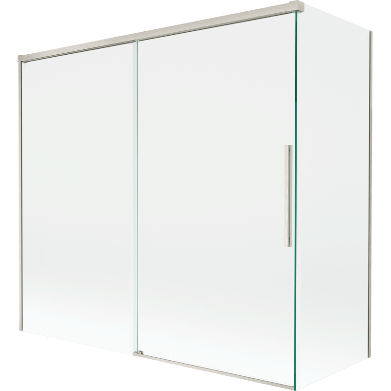 Mexen Rox 2-wing sliding shower screen 160 + 80 x 150 cm, transparent, brushed nickel - 8C9-160-080-97-00