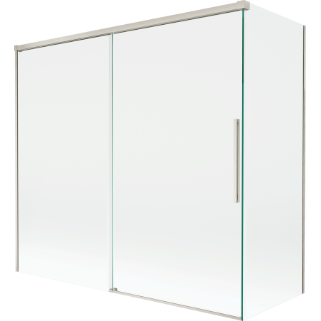 Mexen Rox 2-wing sliding shower screen 160 + 80 x 150 cm, transparent, brushed nickel - 8C9-160-080-97-00