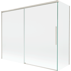 Mexen Rox 2-panel sliding bath screen 190 + 80 x 150 cm, transparent, brushed nickel - 8C9-190-080-97-00