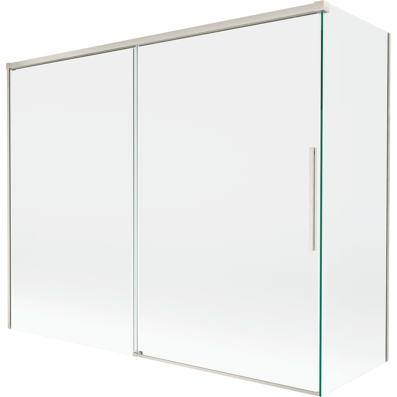 Mexen Rox 2-panel sliding bath screen 190 + 90 x 150 cm, transparent, brushed nickel - 8C9-190-090-97-00