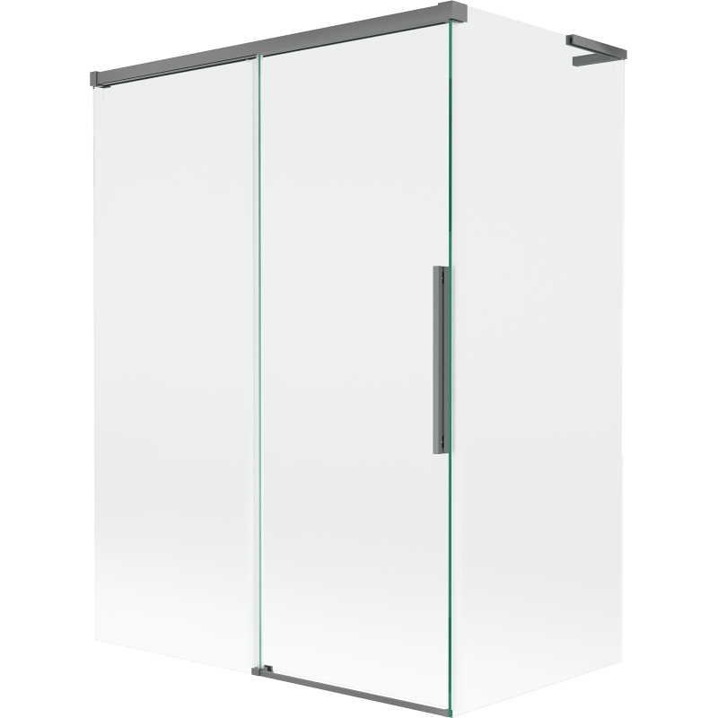 Mexen Rox L 2-wing Sliding Bath Screen 120 + 70 x 150 cm, Transparent, Gun Metal - 8C9L-120-070-95-00