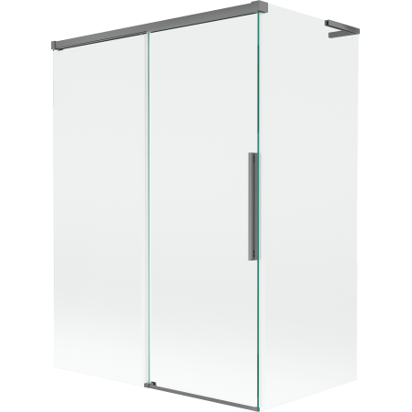 Mexen Rox L 2-wing Sliding Bath Screen 120 + 70 x 150 cm, Transparent, Gun Metal - 8C9L-120-070-95-00