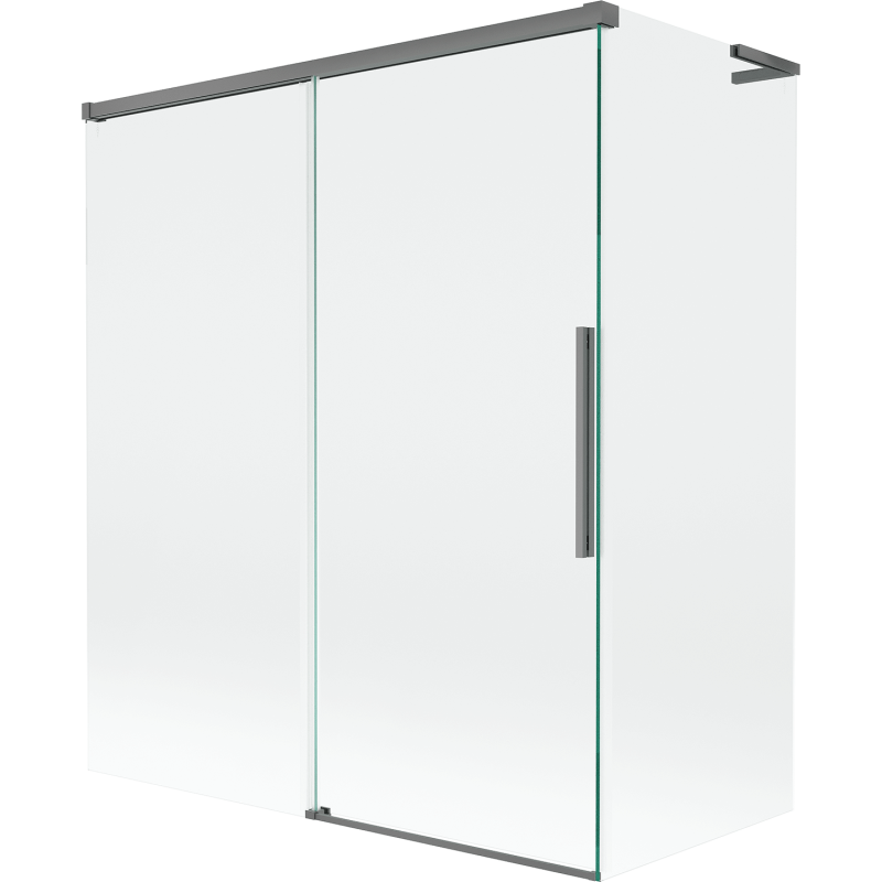 Mexen Rox L 2-panel sliding bath screen 140 + 70 x 150 cm, transparent, gun metal - 8C9L-140-070-95-00