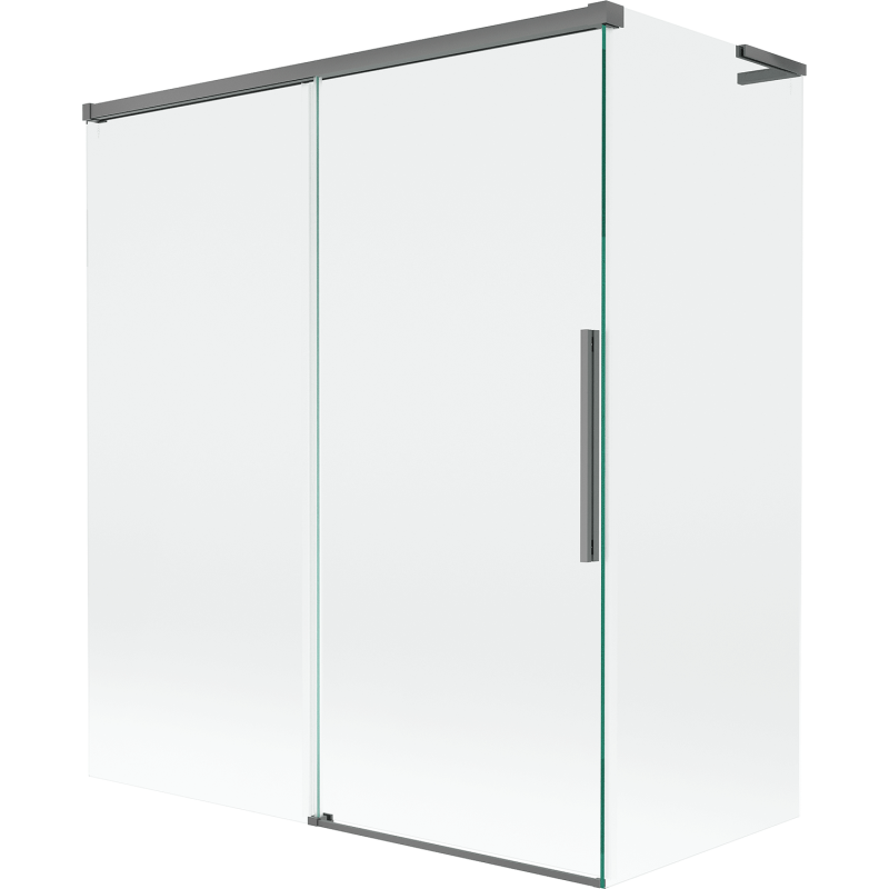 Mexen Rox L Bath Screen 2-Wing Sliding 140 + 70 x 150 cm, Transparent, Gun Metal - 8C9L-140-070-95-00
