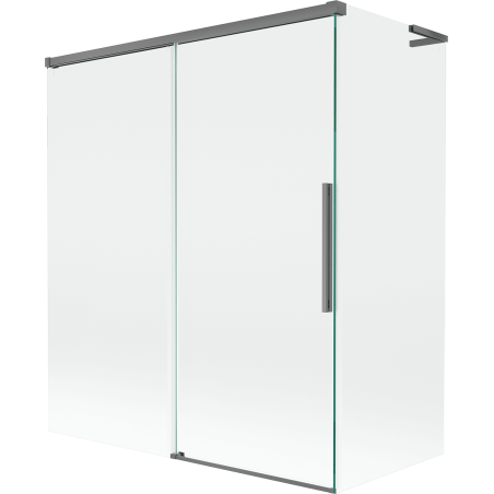 Mexen Rox L Bath Screen 2-Wing Sliding 140 + 70 x 150 cm, Transparent, Gun Metal - 8C9L-140-070-95-00