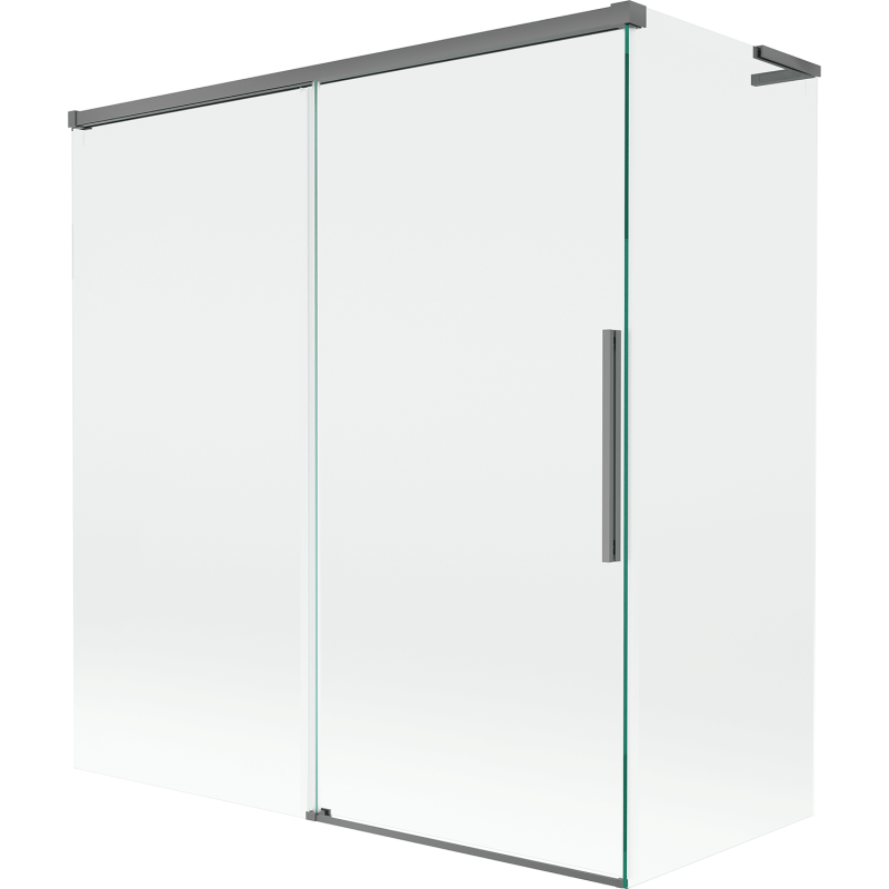 Mexen Rox L retractable 2-panel bathtub screen 150 + 70 x 150 cm, transparent, gun metal - 8C9L-150-070-95-00