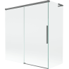 Mexen Rox L retractable 2-panel bathtub screen 150 + 70 x 150 cm, transparent, gun metal - 8C9L-150-070-95-00
