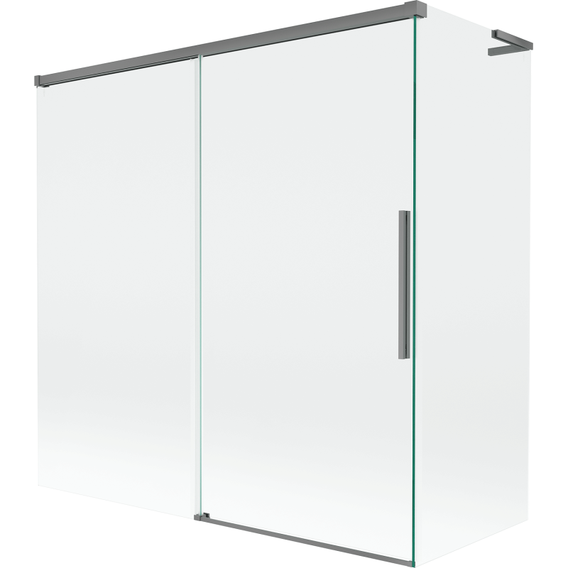 Mexen Rox L 2-wing sliding bath screen 160 + 70 x 150 cm, transparent, gun metal - 8C9L-160-070-95-00