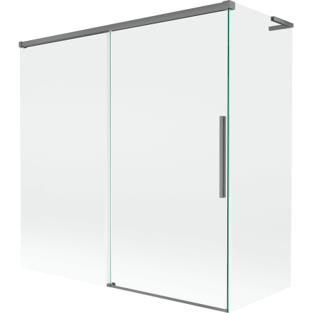 Mexen Rox L sliding 2-leaf shower screen 160 + 70 x 150 cm, transparent, gun metal - 8C9L-160-070-95-00