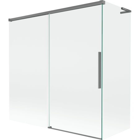 Mexen Rox L 2-panel sliding shower screen 160 + 80 x 150 cm, transparent, gun metal - 8C9L-160-080-95-00