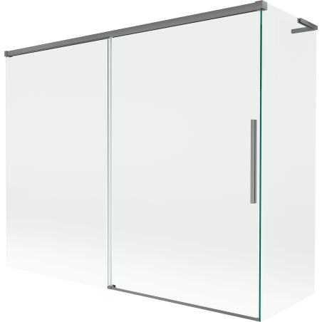 Mexen Rox L 2-wing sliding bath screen 190 + 80 x 150 cm, transparent, gun metal - 8C9L-190-080-95-00