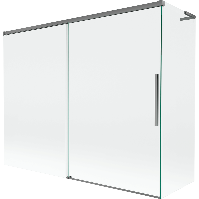 Mexen Rox L two-wing retractable bath screen 190 + 90 x 150 cm, transparent, gun metal - 8C9L-190-090-95-00