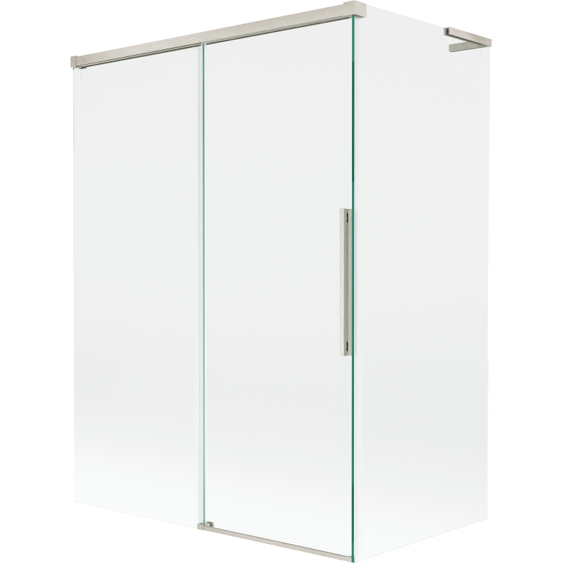 Mexen Rox L Bathtub Screen 2-Panel Sliding 120 + 70 x 150 cm, Transparent, Brushed Nickel - 8C9L-120-070-97-00