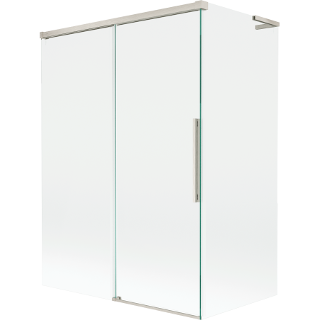 Mexen Rox L Bathtub Screen 2-Panel Sliding 120 + 70 x 150 cm, Transparent, Brushed Nickel - 8C9L-120-070-97-00